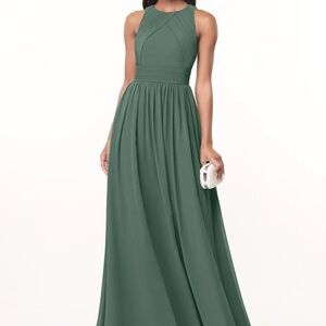 Azazie Green Maxi Dress